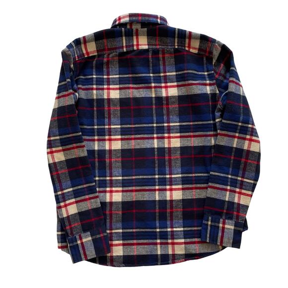 LL Bean Signature Cotton Flannel Shirt Blue, Red Plaid Slim Fit, Size LT - Picture 4 of 11
